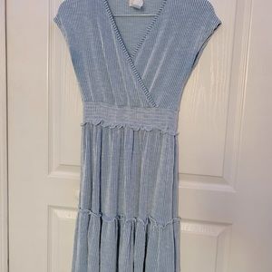 blue & white stripped dress